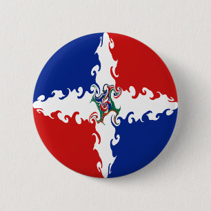 Dominicaanse Republiek Gnarly Flag Ronde Button 5,7 Cm