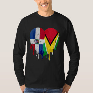 Dominicaanse Republiek Guayaanse Vlag Hart Burger T-shirt