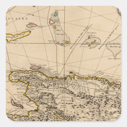 Dominicaanse Republiek, Haïti, West-Indië Vierkante Sticker (Voorkant)