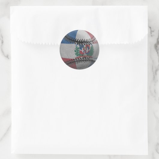 Dominicaanse Republiek Honkbal Ronde Sticker (Tas)