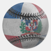 Dominicaanse Republiek Honkbal Ronde Sticker (Voorkant)