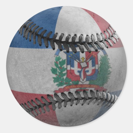 Dominicaanse Republiek Honkbal Ronde Sticker (Voorkant)