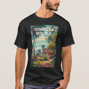 Dominicaanse Republiek Illustratie Reis Kunst Vint T-shirt