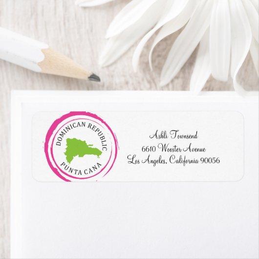 Dominicaanse Republiek Kaart en past Jouw tekst aa Etiket (Insitu)