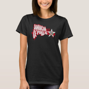 Dominicaanse Republiek Kaart en vlag Embleem Plata T-shirt