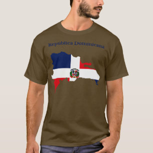 Dominicaanse Republiek Kaart Vlag T-shirt