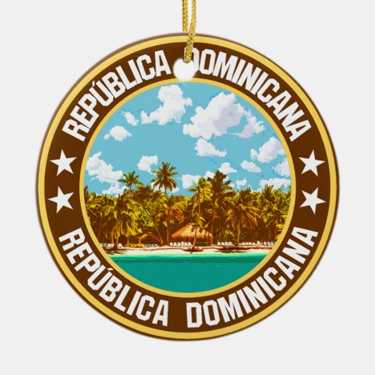 Dominicaanse Republiek Keramisch Ornament (Voorkant)