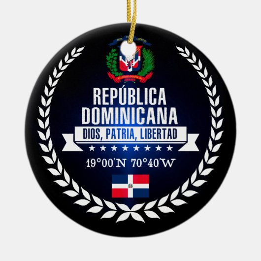 Dominicaanse Republiek Keramisch Ornament (Voorkant)