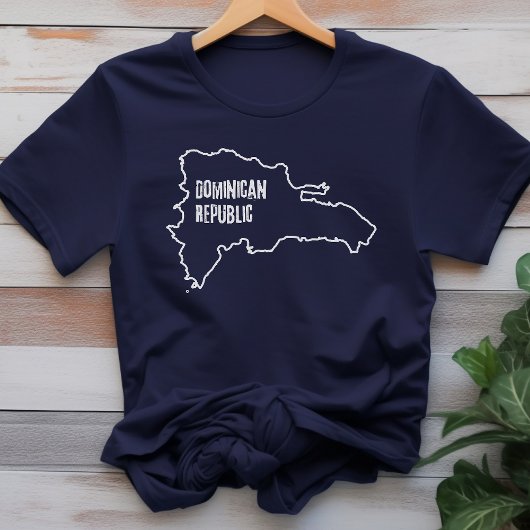 Dominicaanse Republiek Landkaart Grenslijnoverzich T-shirt
