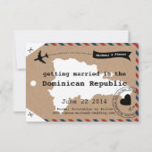 Dominicaanse Republiek Luchtpost Bagage Label Save Save The Date (Achterkant)
