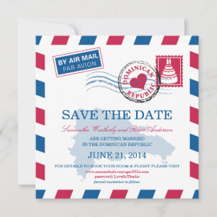 Dominicaanse Republiek Luchtpost Huwelijk Opslaan  Save The Date
