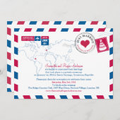 Dominicaanse Republiek Luchtpost Post Huwelijk Kaart (Voorkant / Achterkant)