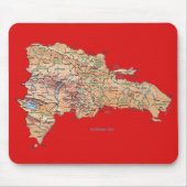 Dominicaanse Republiek Map Mousepad Muismat (Voorkant)