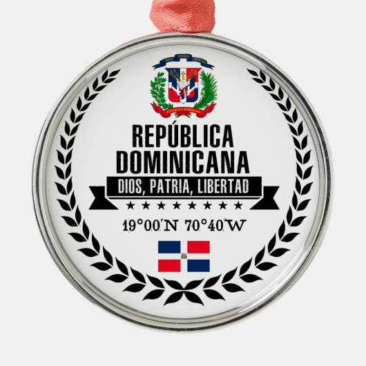 Dominicaanse Republiek Metalen Ornament (Voorkant)