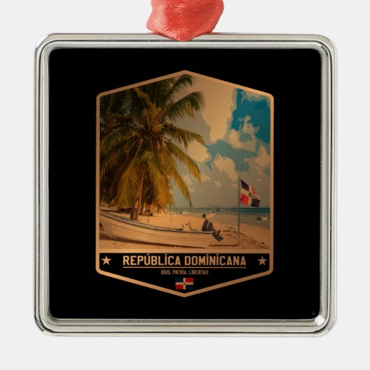 Dominicaanse Republiek Metalen Ornament (Voorkant)