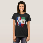 Dominicaanse Republiek Mexico Vlag Hart Burger Pat T-shirt (Voorkant volledig)