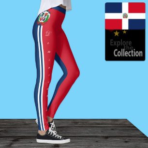 Dominicaanse Republiek mode leggings, Vlag/sport Leggings