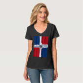 Dominicaanse Republiek Nationale Pride DR-vlag Ver T-shirt (Voorkant volledig)