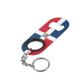 Dominicaanse Republiek Nationale Pride Patriottisc Mini Flessenopener (Achterkant Gekanteld)