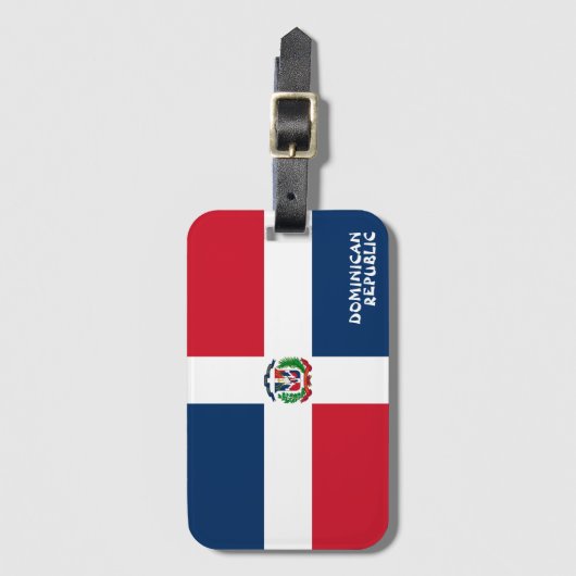 Dominicaanse Republiek Nationale vlag Patriottisch Bagagelabel (Voorkant (verticaal))