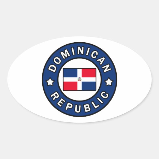 Dominicaanse Republiek Ovale Sticker (Voorkant)