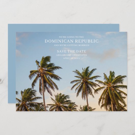 Dominicaanse Republiek Palm Tree Beach Save the Da Aankondiging (Voorkant / Achterkant)