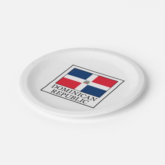 Dominicaanse Republiek Papieren Bordje (Gekanteld)