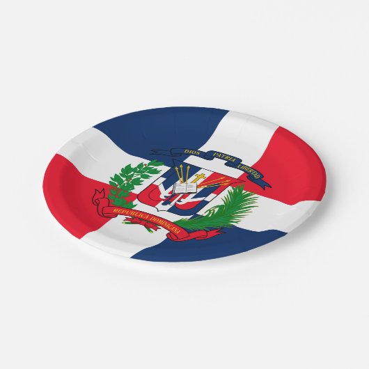 Dominicaanse Republiek Papieren Bordje (Gekanteld)