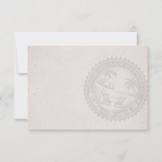 Dominicaanse Republiek Paspoort bruiloft RSVP Kaar (Achterkant)