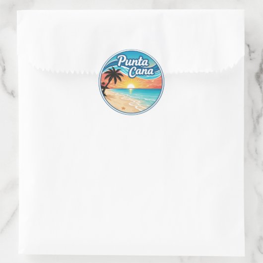Dominicaanse Republiek Punta Cana Beach Travel Ronde Sticker (Tas)