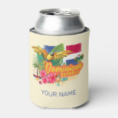 Dominicaanse Republiek Retro Caribbean Parrot Blikjeskoeler (Blikje Voorkant)