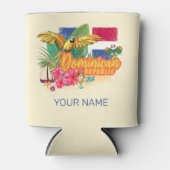 Dominicaanse Republiek Retro Caribbean Parrot Blikjeskoeler (Voorkant)