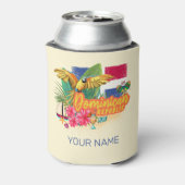 Dominicaanse Republiek Retro Caribbean Parrot Blikjeskoeler (Blikje Achterkant)