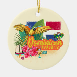 Dominicaanse Republiek Retro Caribbean Parrot Keramisch Ornament
