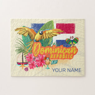 Dominicaanse Republiek Retro Caribbean Parrot Legpuzzel