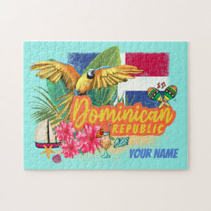 Dominicaanse Republiek Retro Caribbean Parrot Legpuzzel