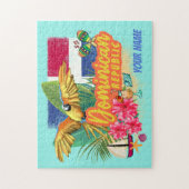 Dominicaanse Republiek Retro Caribbean Parrot Legpuzzel (Verticaal)