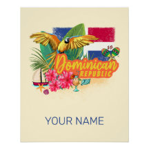 Dominicaanse Republiek Retro Caribbean Parrot