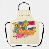 Dominicaanse Republiek Retro Caribbean Parrot Schort (Voorkant)