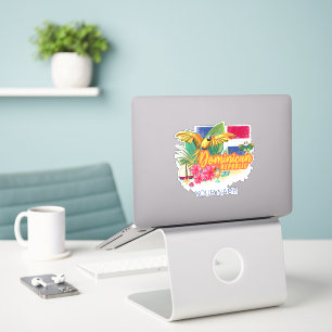Dominicaanse Republiek Retro Caribbean Parrot Sticker