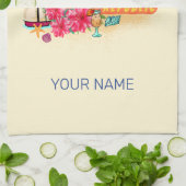 Dominicaanse Republiek Retro Caribbean Parrot Theedoek (Gevouwen)