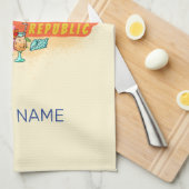 Dominicaanse Republiek Retro Caribbean Parrot Theedoek (Quarter Fold)