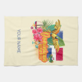 Dominicaanse Republiek Retro Caribbean Parrot Theedoek (Horizontaal)