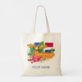 Dominicaanse Republiek Retro Caribbean Parrot Tote Bag (Achterkant)