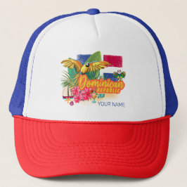 Dominicaanse Republiek Retro Caribbean Parrot Trucker Pet