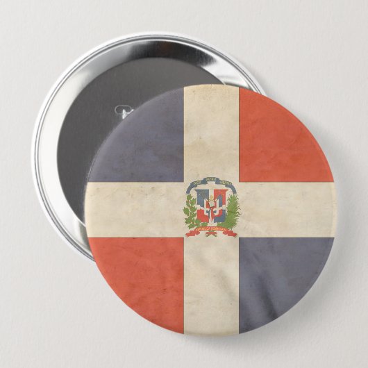 DOMINICAANSE REPUBLIEK RONDE BUTTON 4,0 CM (Voorkant /achterkant)