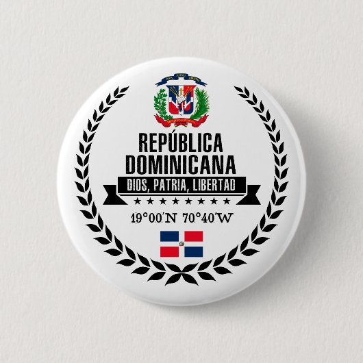 Dominicaanse Republiek Ronde Button 5,7 Cm (Voorkant)