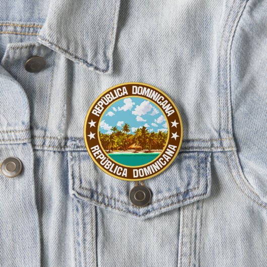 Dominicaanse Republiek Ronde Button 7,6 Cm (In situ)