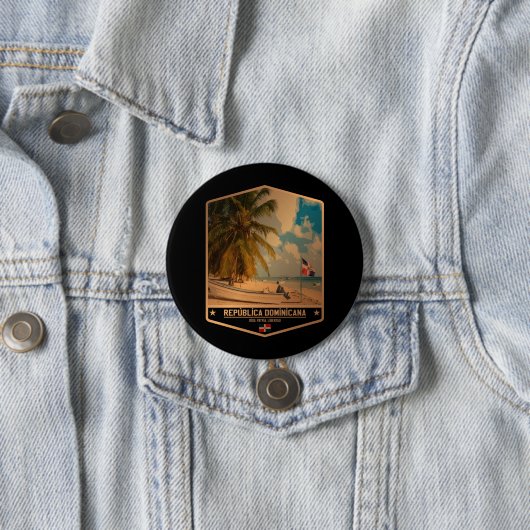 Dominicaanse Republiek Ronde Button 7,6 Cm (In situ)