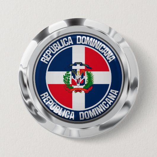 Dominicaanse Republiek Ronde Emblem Button 7,6 Cm (Voorkant)